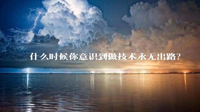 什么时候你意识到做技术永无出路？